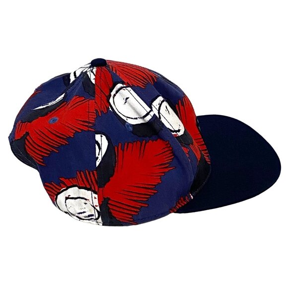 WeSC Coconuts Snapback Hat One Size Blue High Crown Six Panels Eyelets Flat Bill - Picture 2 of 8